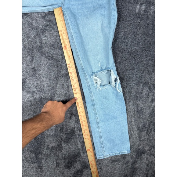 Abercrombie Fitch The 90s Straight Ultra High Rise Light Wash Jeans 27/4R - Picture 7 of 8